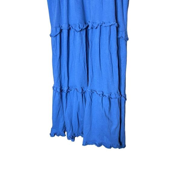 J.Crew Tiered Knit Keyhole Maxi Dress Blue Sleeveless Ruffle Women’s Size XXS - Picture 7 of 8